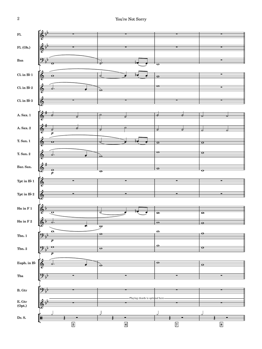 You're Not Sorry You're Not Sorry Concert Band scores gallery preview page 3