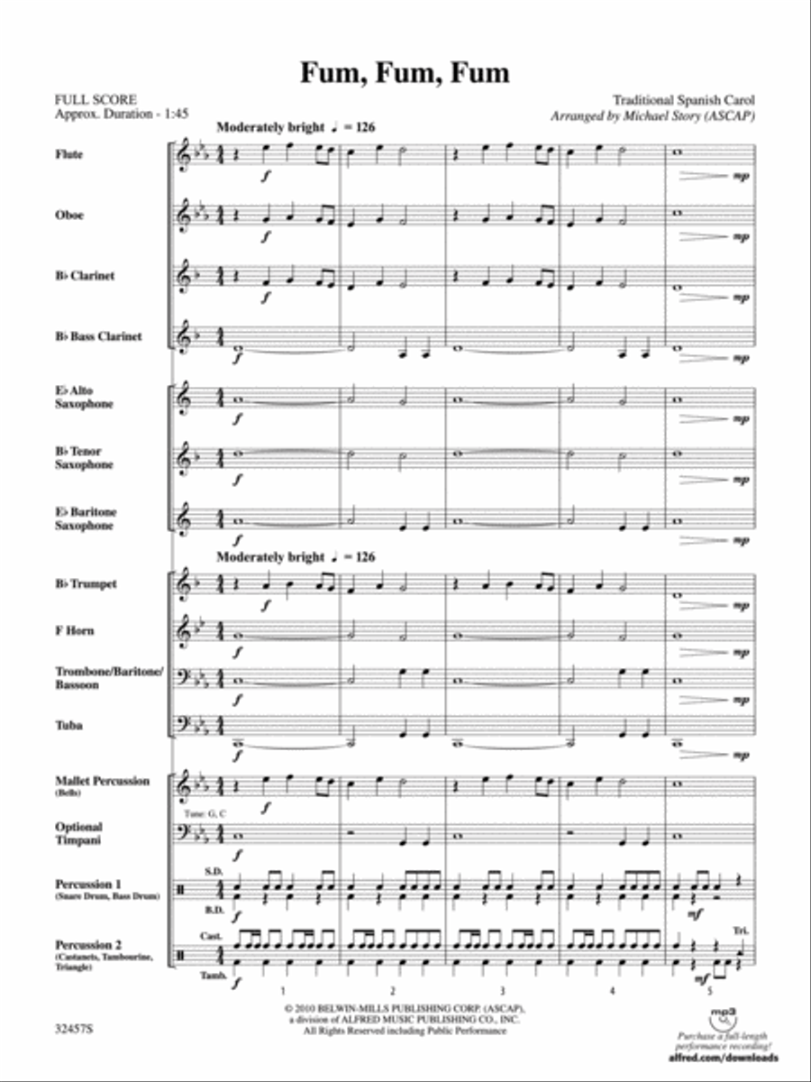 Fum, Fum, Fum Concert Band scores gallery preview page 2