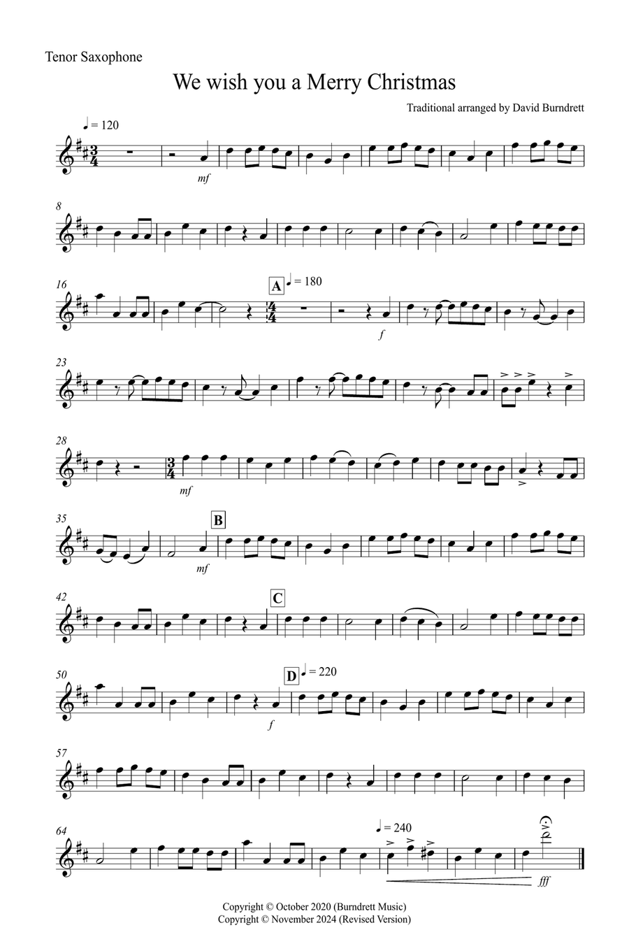 We Wish you a Merry Christmas for Tenor Saxophone and Bassoon Duet Woodwind Duet scores gallery preview page 4