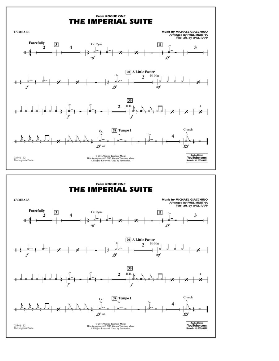 The Imperial Suite (from Rogue One: A Star Wars Story) - Cymbals Marching Band scores gallery preview page 1