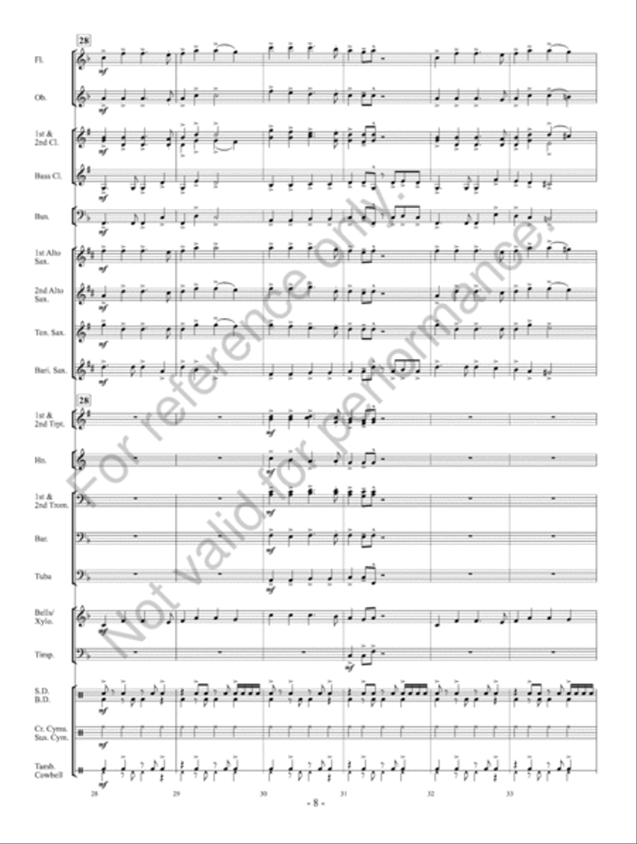 Rock The Halls With Drums And Cowbell Concert Band scores gallery preview page 9