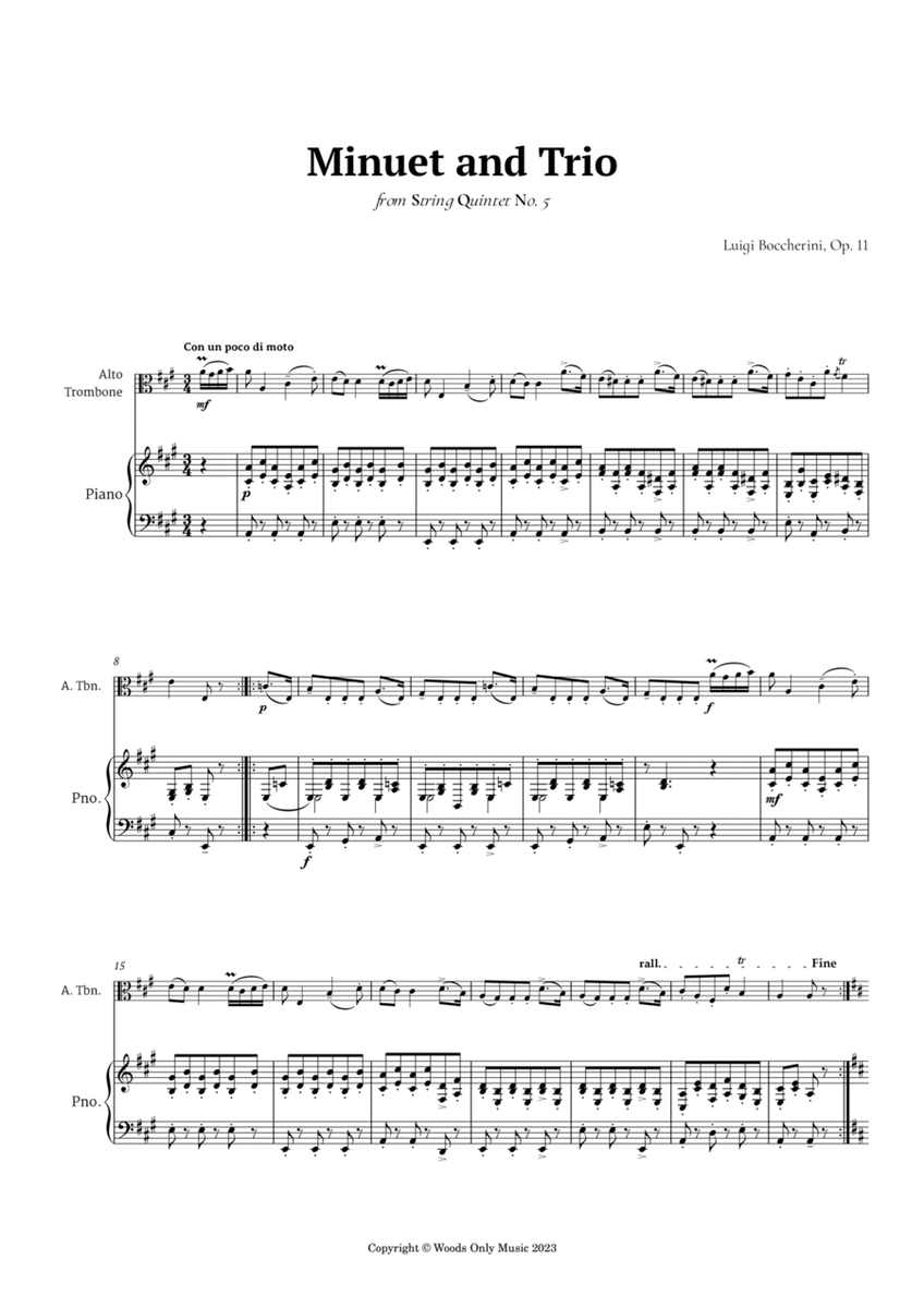 Minuet by Boccherini for Alto Trombone and Piano image number null