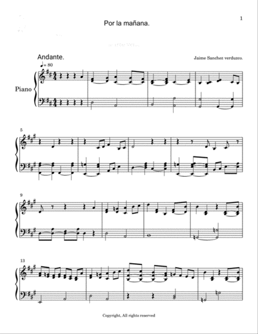Por la mañana. Small Ensemble scores gallery preview page 1