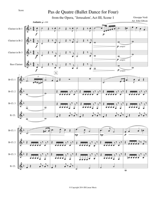 Book cover for Verdi - Ballet Music for clarinet quartet (Jerusalem, Act III)
