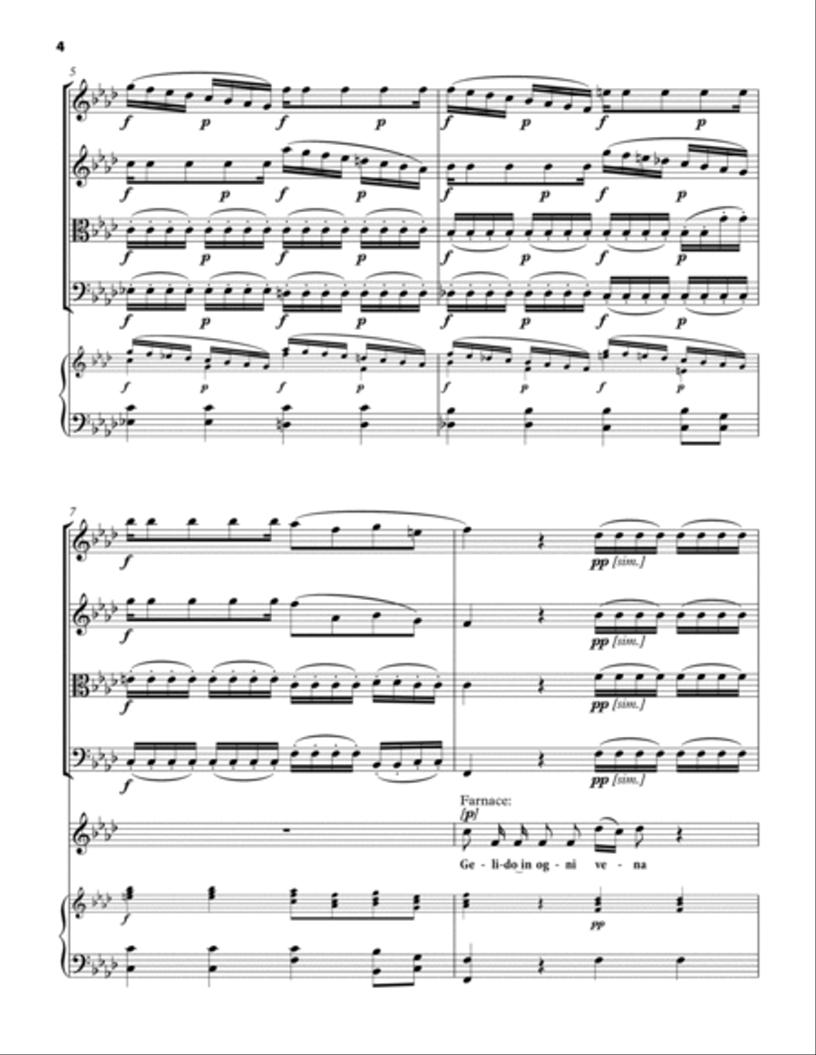 VIVALDI Antonio: Gelido in ogni vena, aria from the opera Il Farnace, score and parts (F minor) Chamber Orchestra scores gallery preview page 4