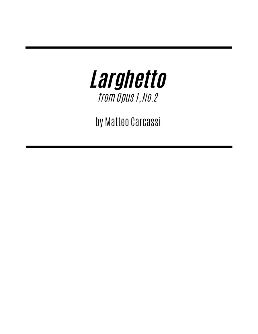 Larghetto (two versions for Solo Guitar) Chamber Music scores gallery preview page 1