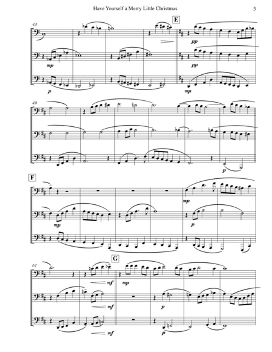 Have Yourself A Merry Little Christmas Brass Trio scores gallery preview page 3