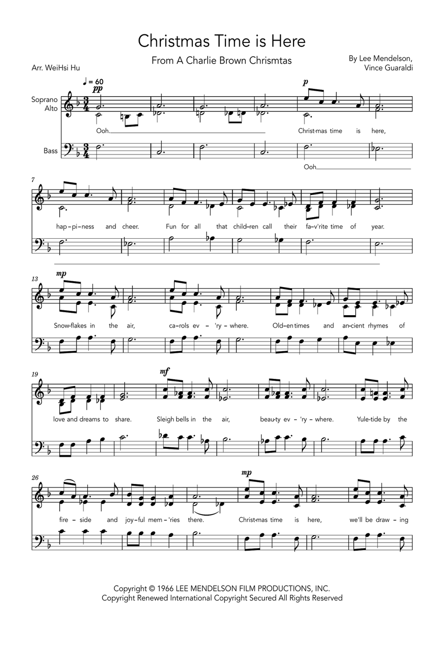 Christmas Time Is Here 3-Part scores gallery preview page 1