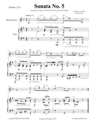 Vivaldi: Sonata No. 5 for Oboe d'Amore & Piano