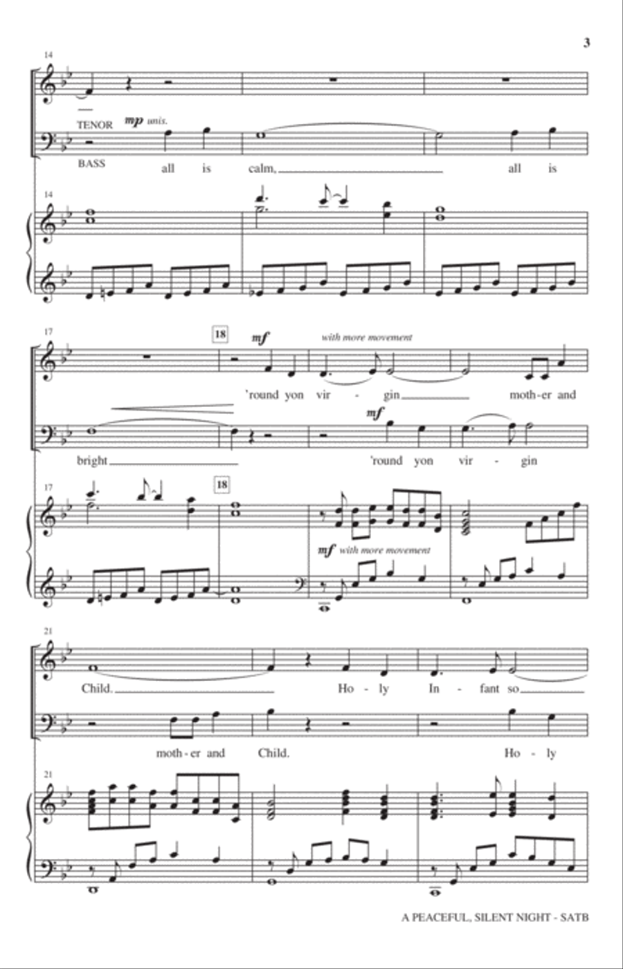 A Peaceful, Silent Night 4-Part scores gallery preview page 2