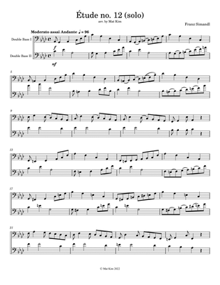Franz Simandl Étude no. 12 in Ab Major (Modeato assai Andante) for Two Double Basses