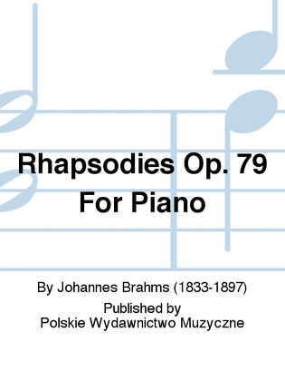 Book cover for Rhapsodies Op. 79 For Piano