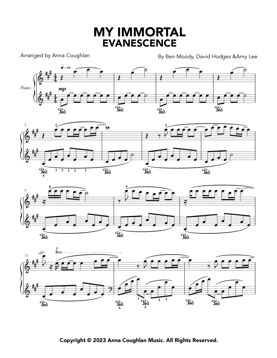 Evanescence piano on sale