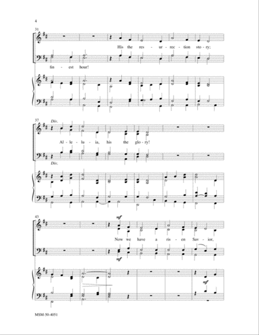 Now Life Rises in the Morning 4-Part scores gallery preview page 4