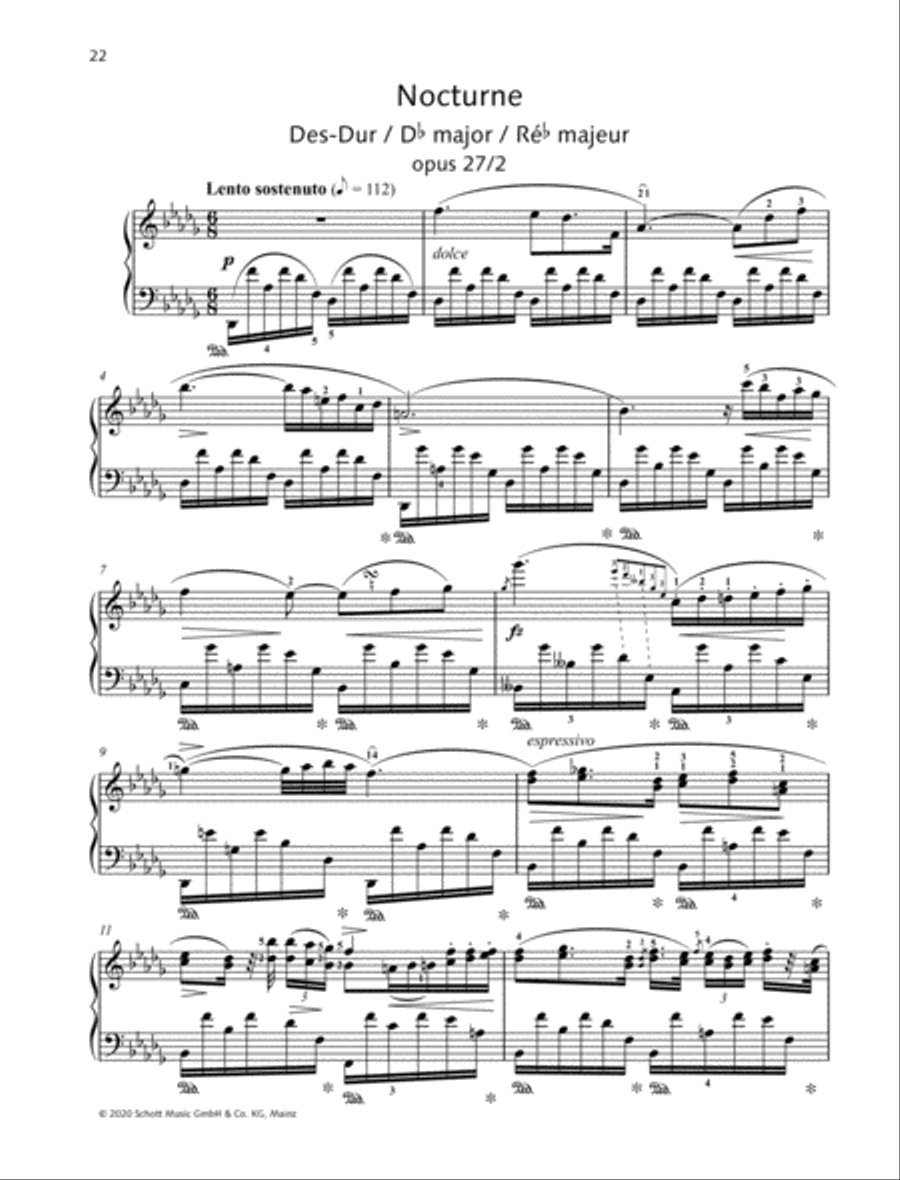 Nocturne D-flat major Piano Solo scores gallery preview page 2