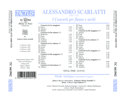 Scarlatti: I Concerti Per Flau