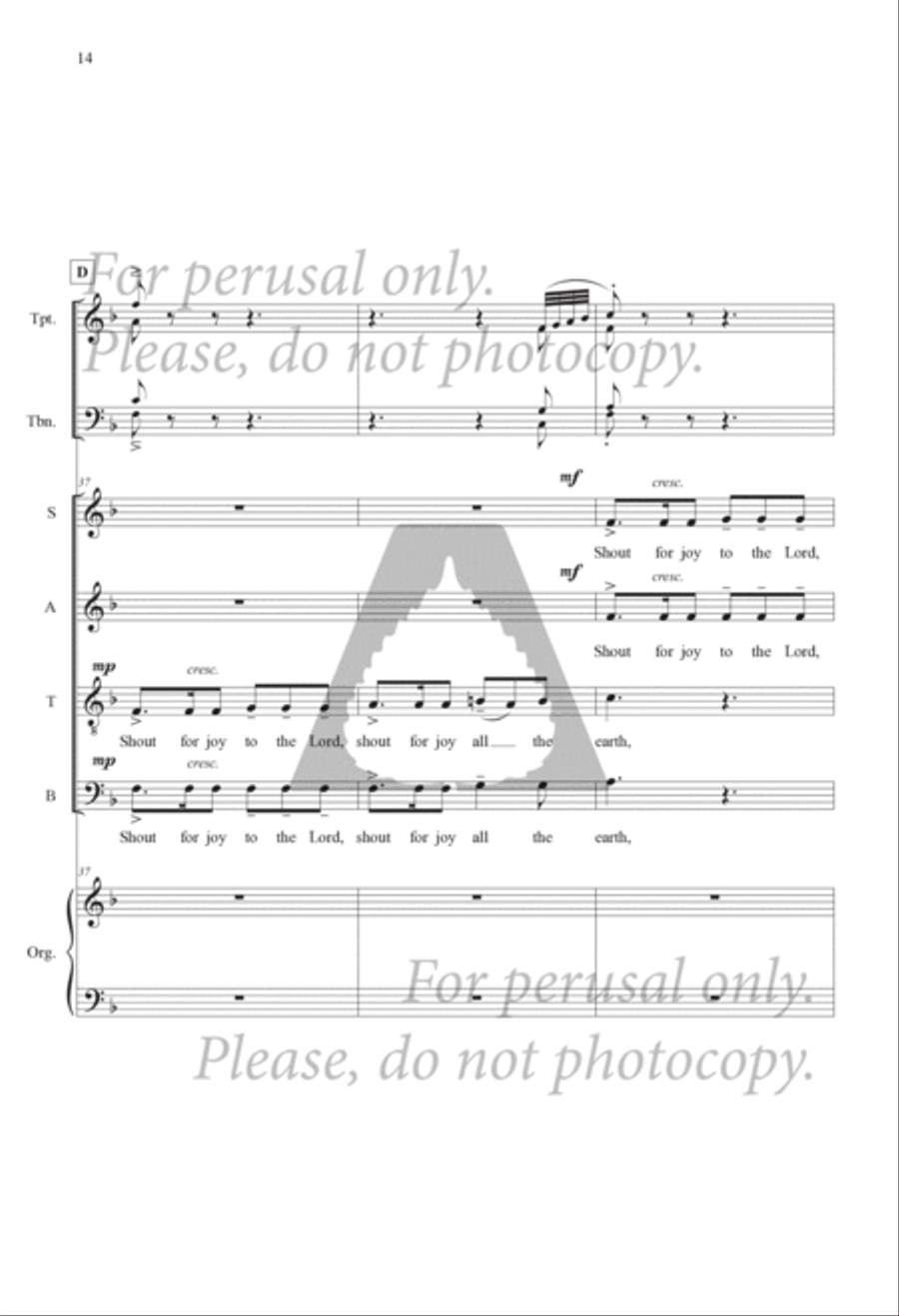 Shout for Joy to the World (Brass Full Score) Choir scores gallery preview page 15