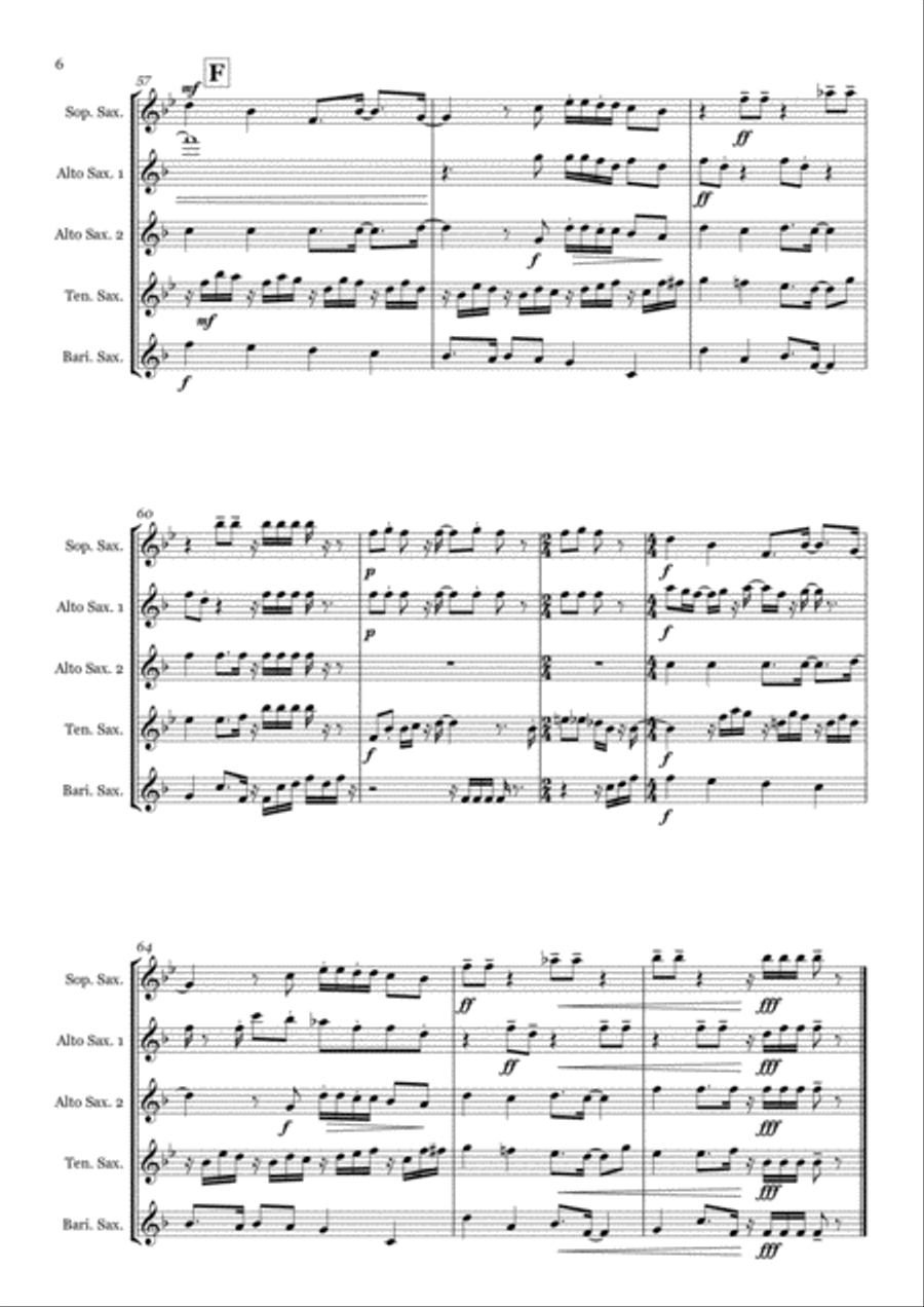 I Want You Back Saxophone Quintet scores gallery preview page 6
