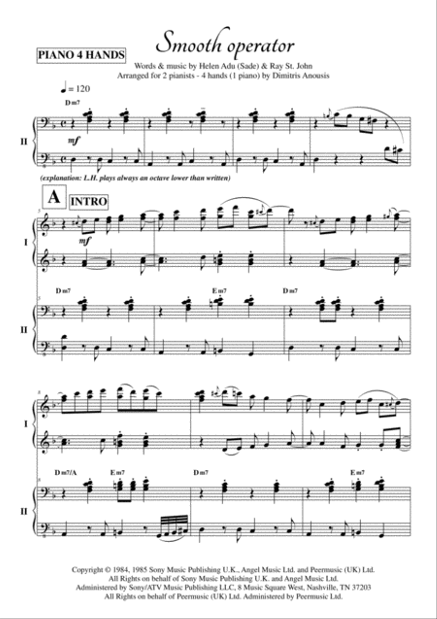 Smooth Operator 1 Piano, 4-Hands scores gallery preview page 3