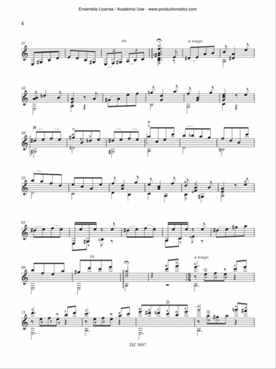 Evocaciones Classical Guitar scores gallery preview page 4