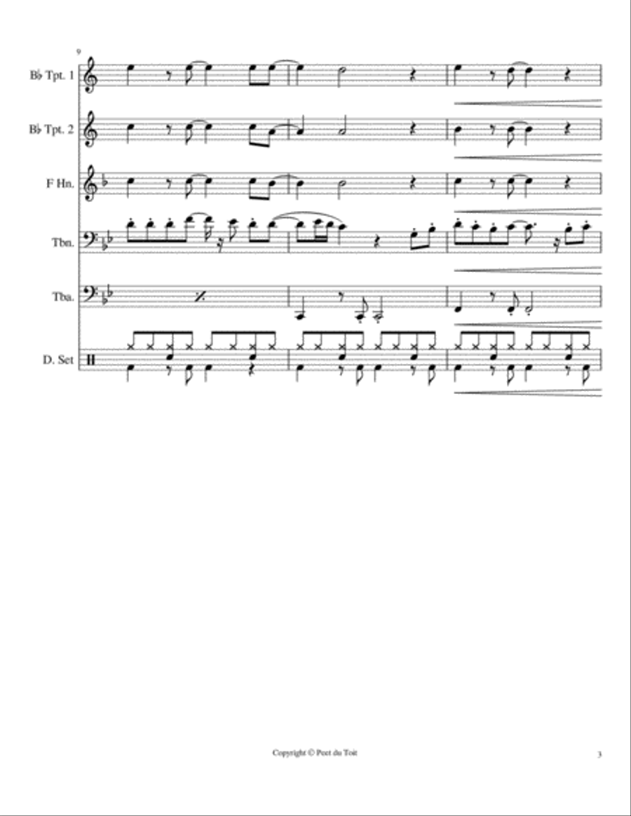 I've Gotta Get A Message To You Brass Ensemble scores gallery preview page 3