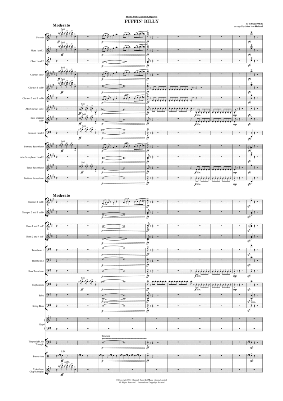 Captain Kangaroo (puffin' Billy) Concert Band scores gallery preview page 1
