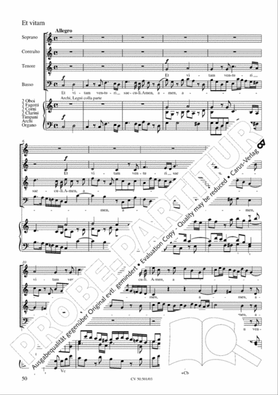 Mass in C Major 4-Part scores gallery preview page 51