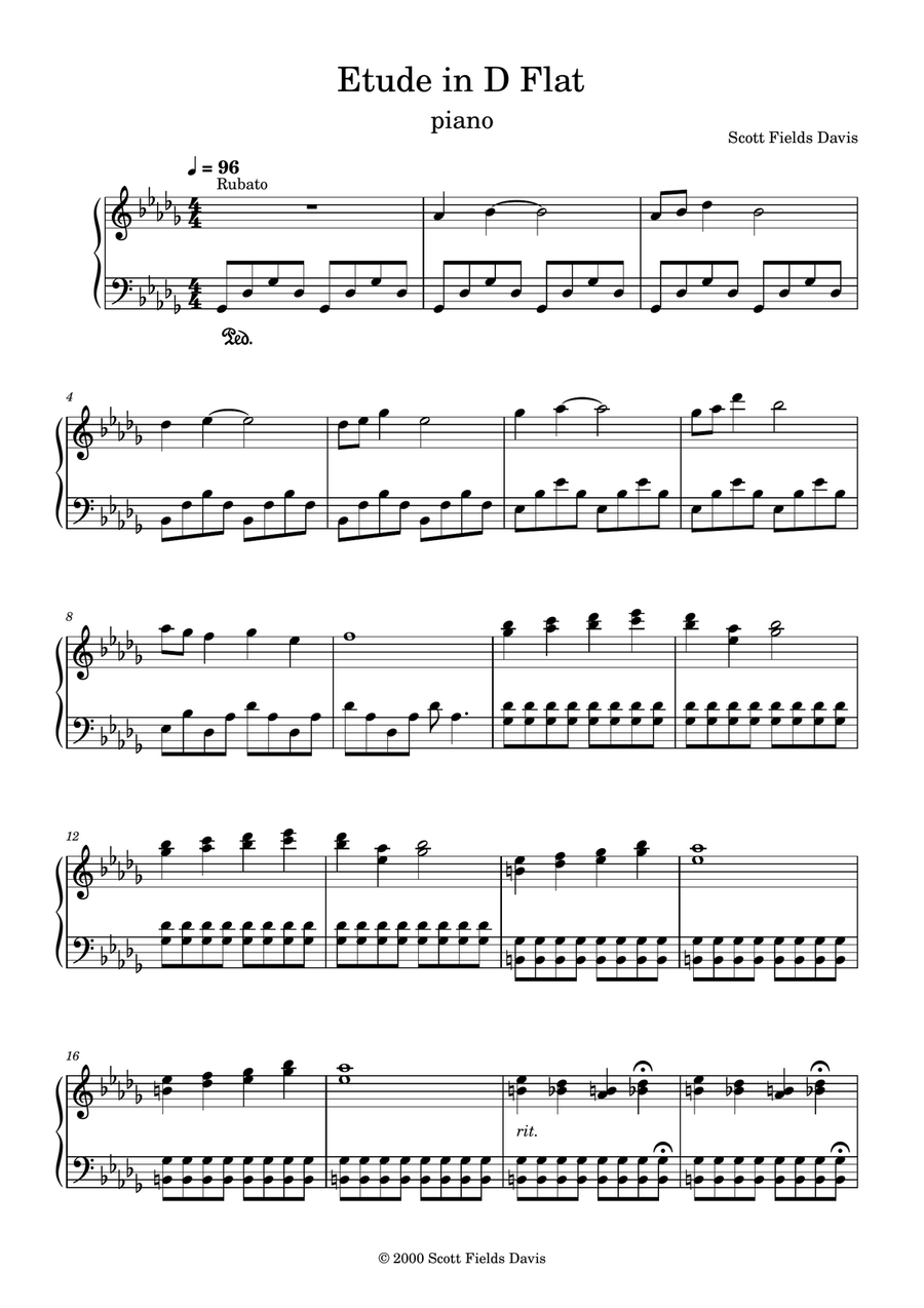 Etude in D Flat Piano Method scores gallery preview page 1