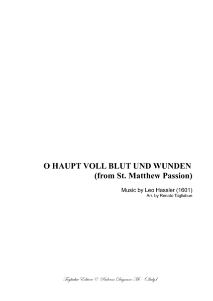 O HAUPT VOLL BLUT UND WUNDEN - Matthew Passion - BWV 244 - Arr. for SATB Choir and Organ image number null