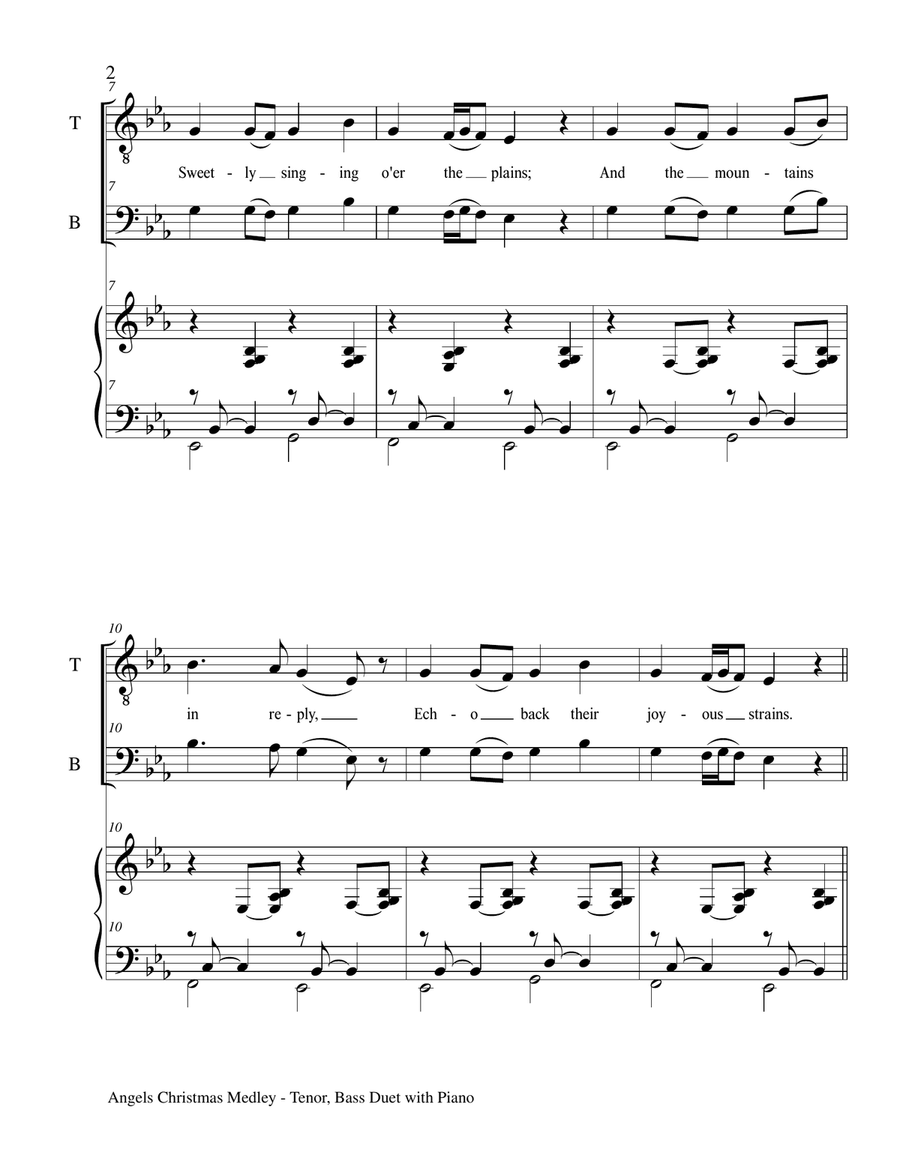 ANGELS CHRISTMAS MEDLEY (Tenor, Bass Duet with Piano) Piano Accompaniment scores gallery preview page 3