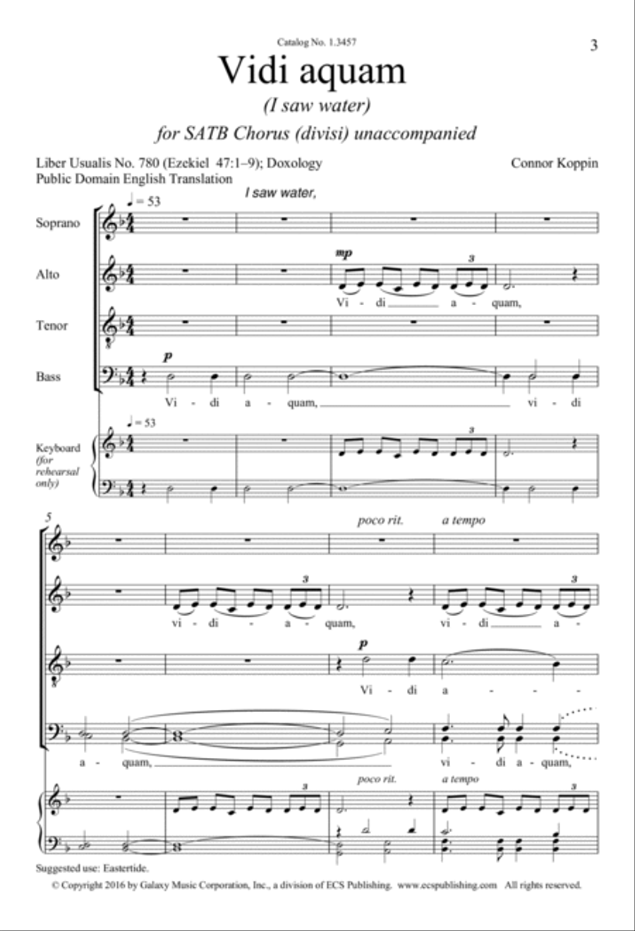 Vidi aquam: (I saw water) Divisi scores gallery preview page 2