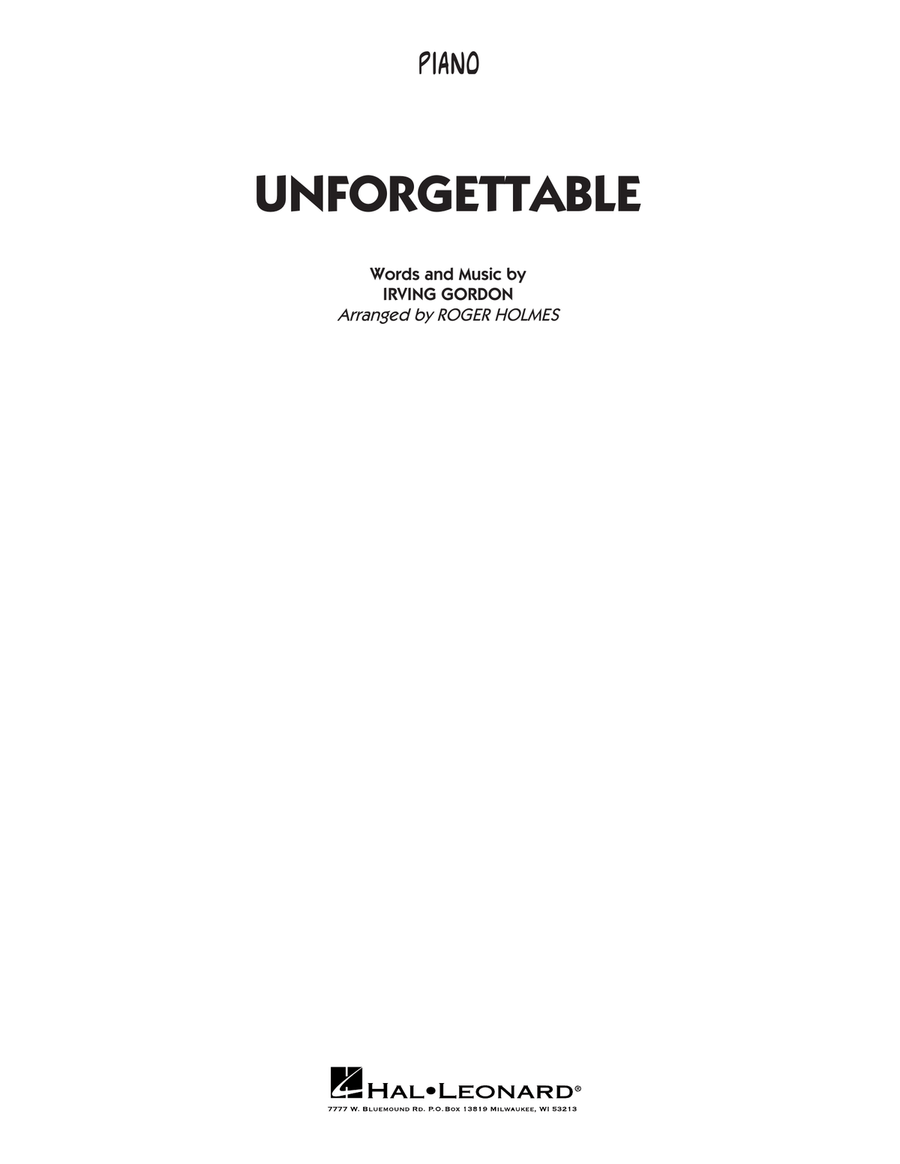 Unforgettable (arr. Roger Holmes) - Piano/Vocal Jazz Ensemble scores gallery preview page 1