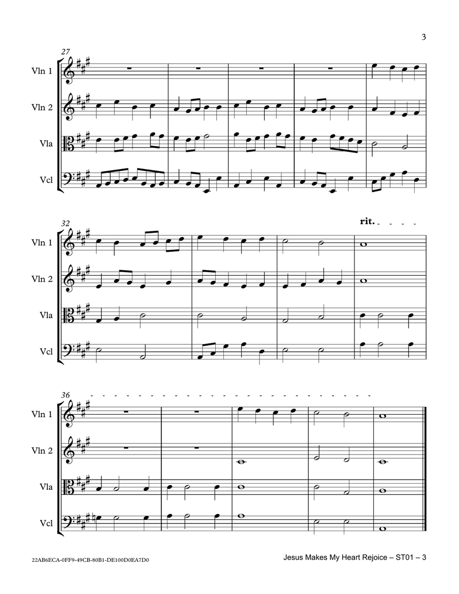 Jesus Makes My Heart Rejoice String Quartet scores gallery preview page 3