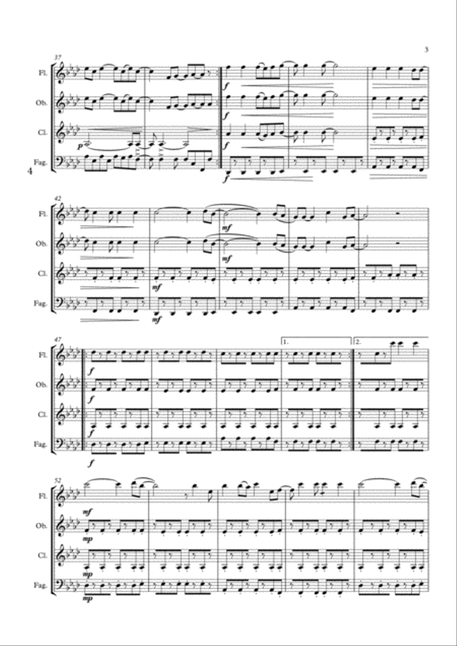 Viva La Vida Viva La Vida Woodwind Quartet scores gallery preview page 4