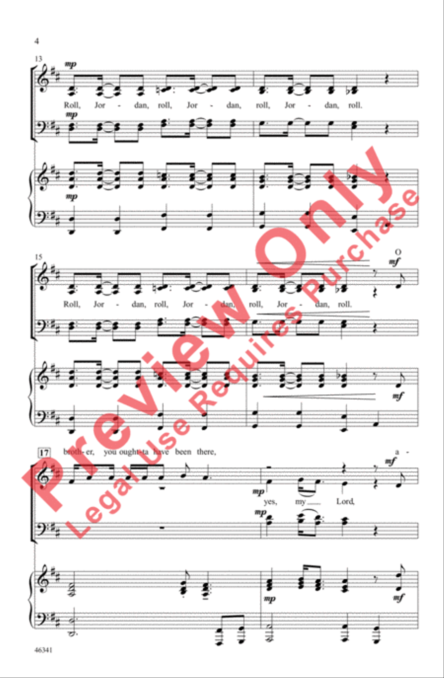 Roll, Jordan, Roll Roll, Jordan, Roll 4-Part scores gallery preview page 4
