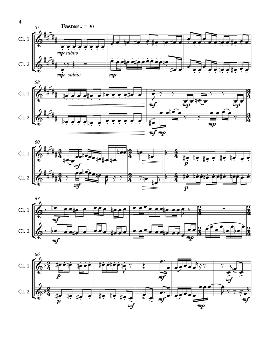 Bohemian Rhapsody Clarinet Duet scores gallery preview page 4