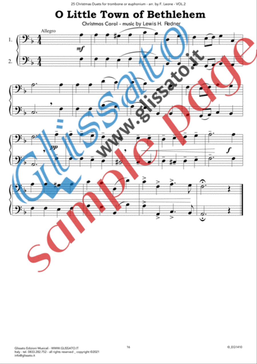 25 Christmas Duets for Trombone or Euphonium - VOL.2 Trombone Duet scores gallery preview page 4