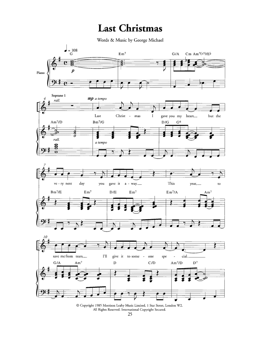 Last Christmas SSA scores gallery preview page 1