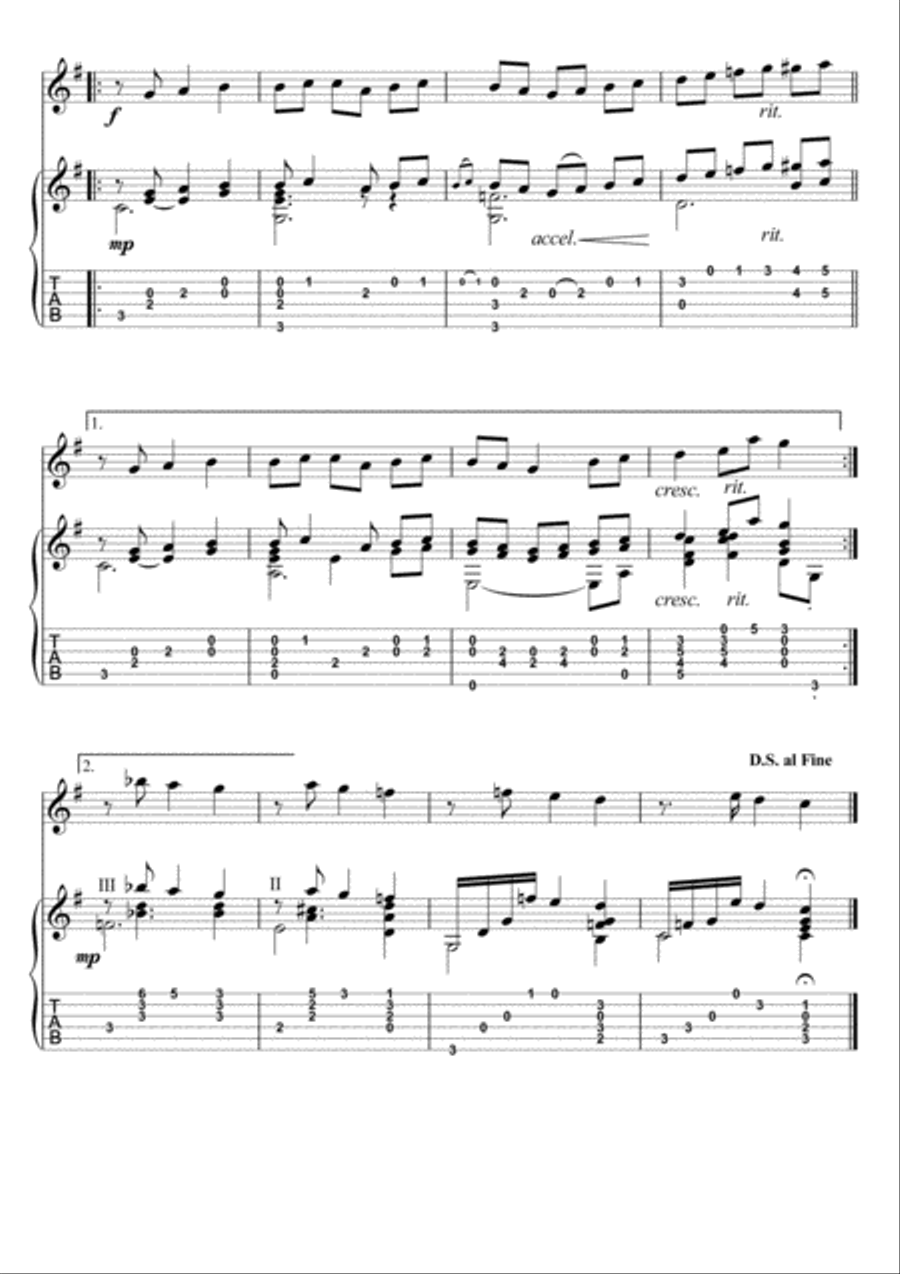Musetta Waltz Violin guitar duet String Duet scores gallery preview page 2