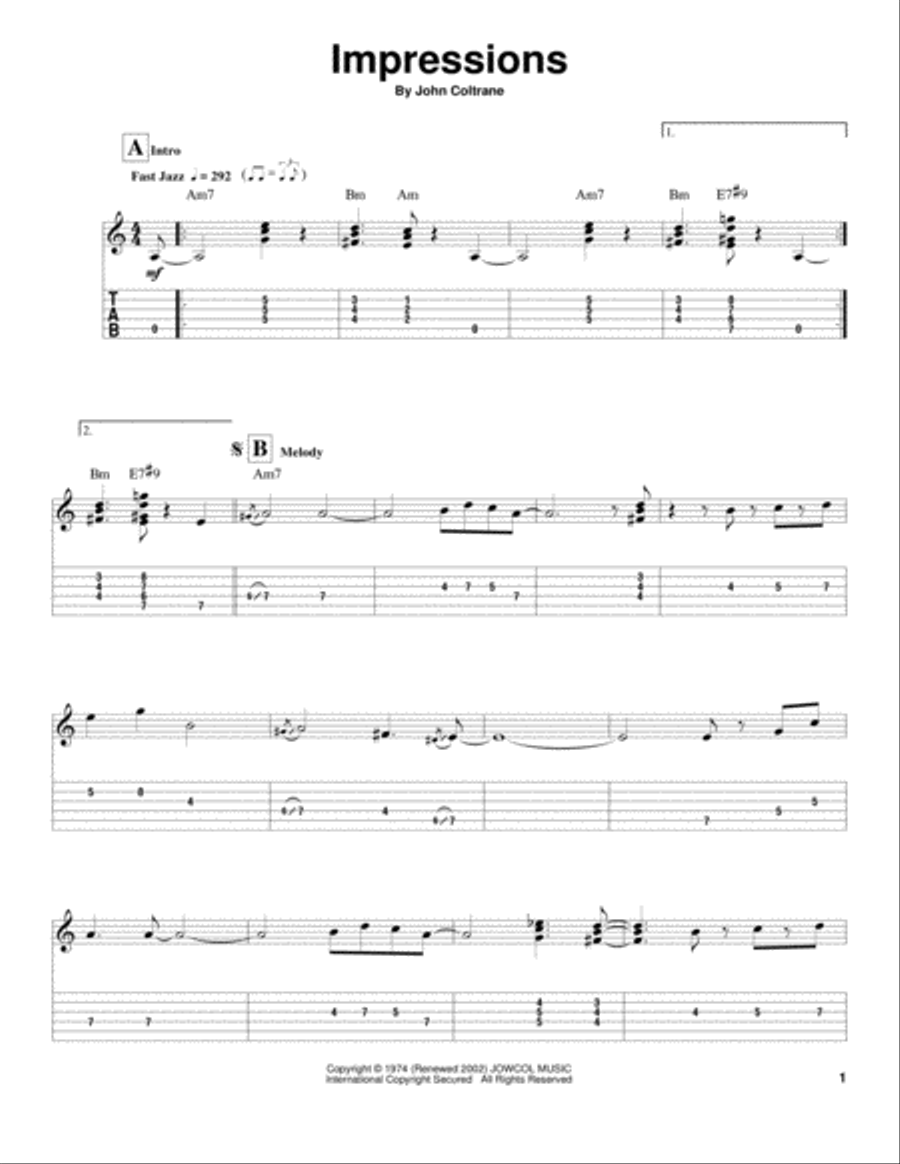 Impressions Electric Guitar scores gallery preview page 1