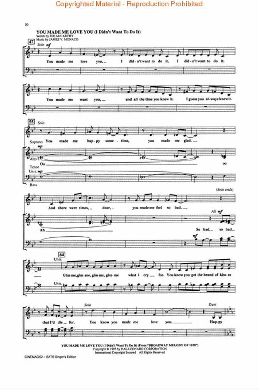 Cinemagic! – Hollywood's Best Movie Music (Medley) 4-Part scores gallery preview page 3