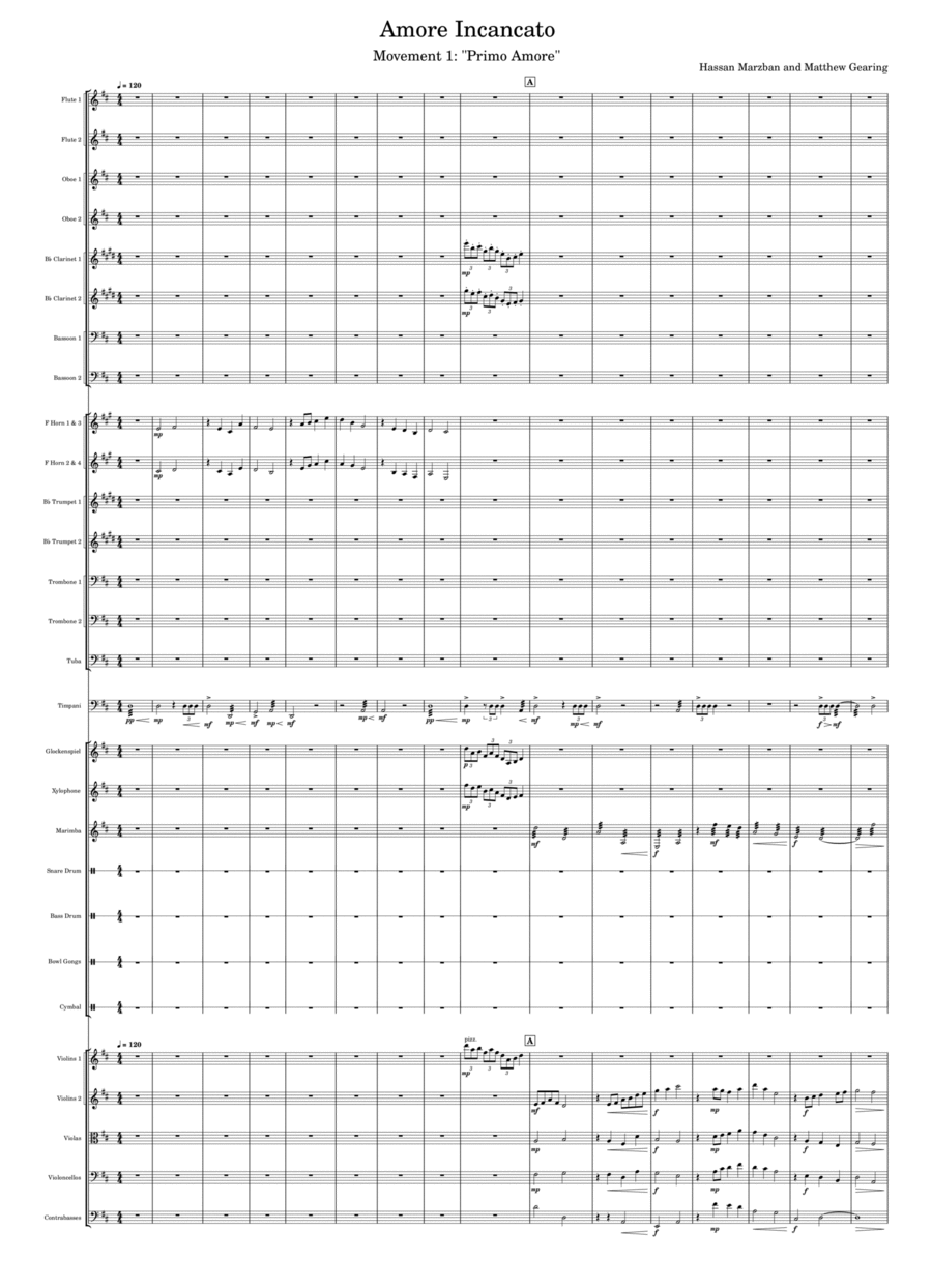 Amore Incantato - Movement 1: Primo Amore (First love) - Score Only Full Orchestra scores gallery preview page 1