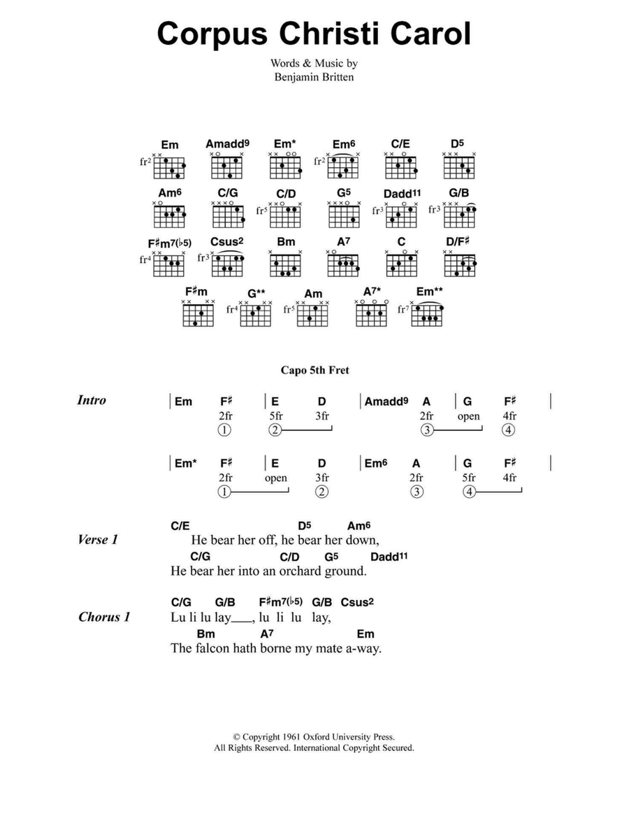 Corpus Christi Carol Acoustic Guitar scores gallery preview page 1