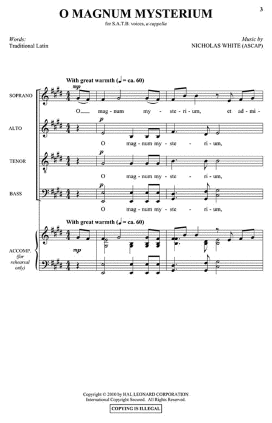 O Magnum Mysterium O Magnum Mysterium 4-Part scores gallery preview page 2