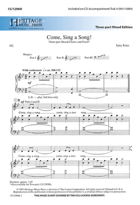 Book cover for Come, Sing a Song