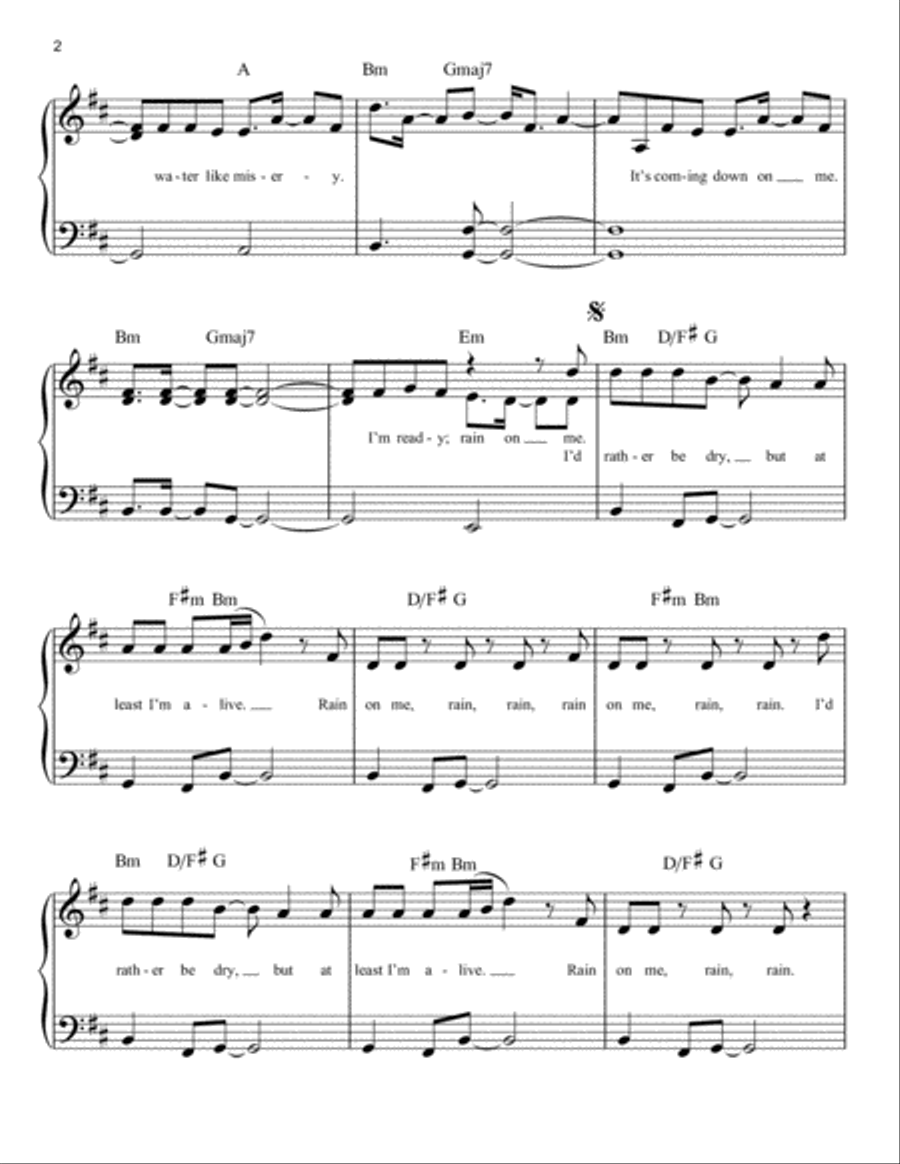 Rain On Me Easy Piano scores gallery preview page 2