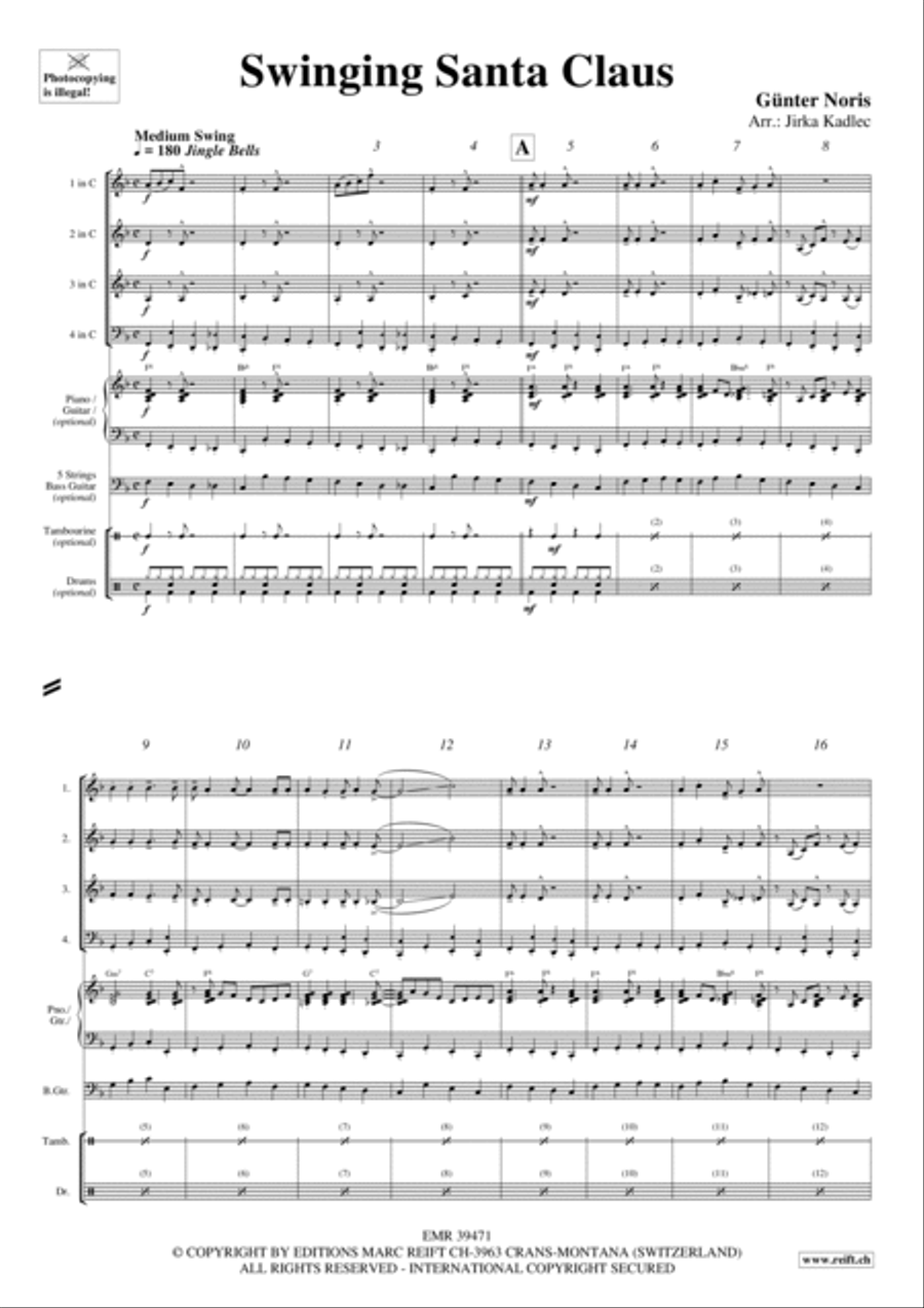 Swinging Santa Claus Woodwind Quartet scores gallery preview page 2