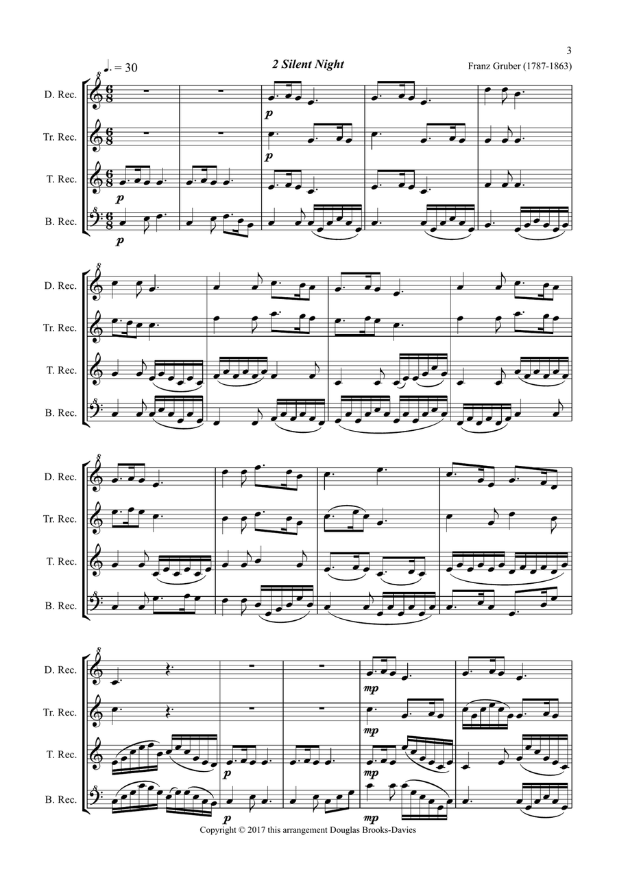 Christmas Carols for Recorder Quartet Recorder scores gallery preview page 3