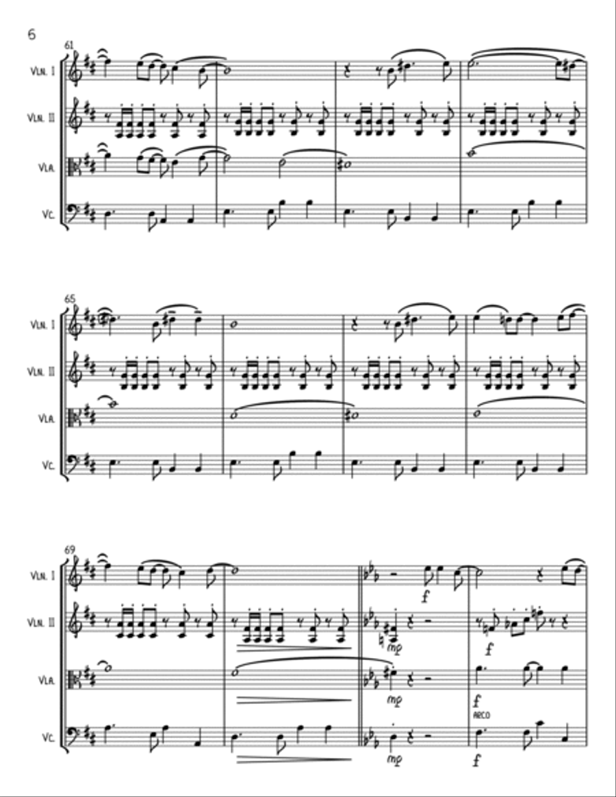 I Just Called To Say I Love You String Quartet scores gallery preview page 6