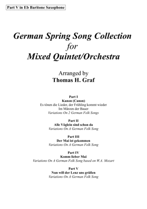 Book cover for German Spring Song Collection - 5 Concert Pieces - Multiplay - Part V in Eb